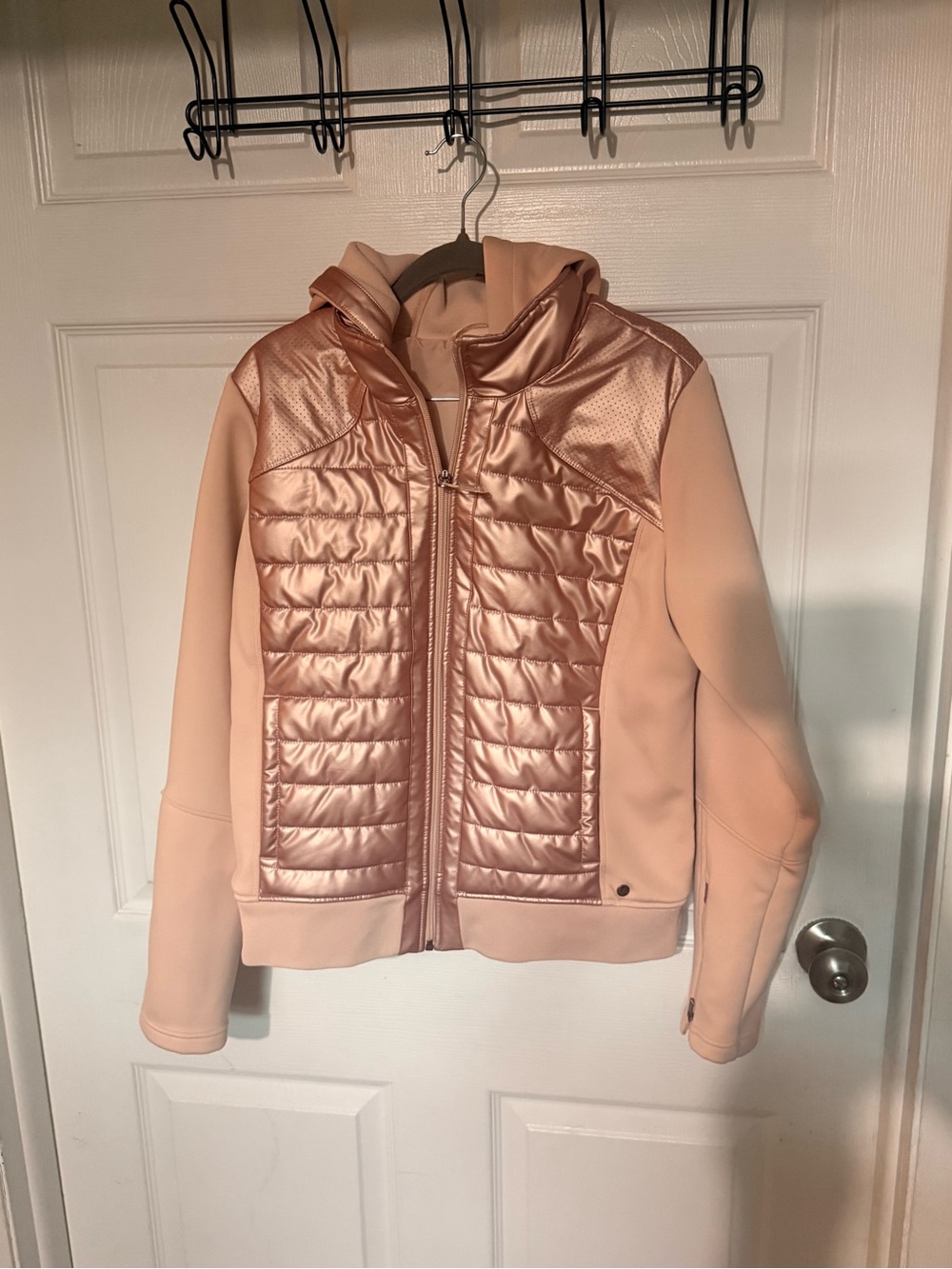 CALIA by Carrie Underwood Blush Quilted Hooded Puffer Jacket